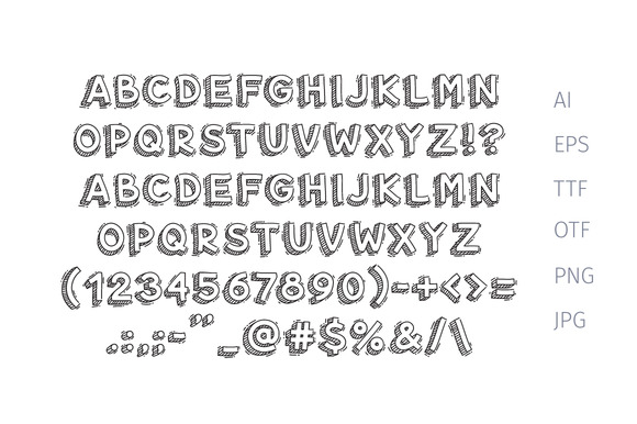 Hand Drawn 3D Font - Preview 2