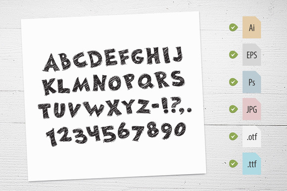Hand Drawn Chalked Font - Preview 1
