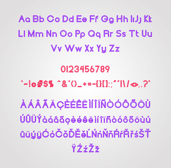 Henerale Outline Font PNG with transparent background - Preview 4