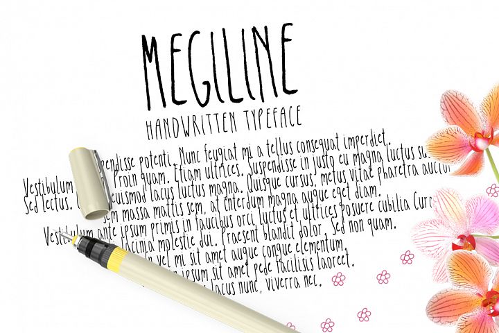Megiline Font PNG with transparent background - Preview 2