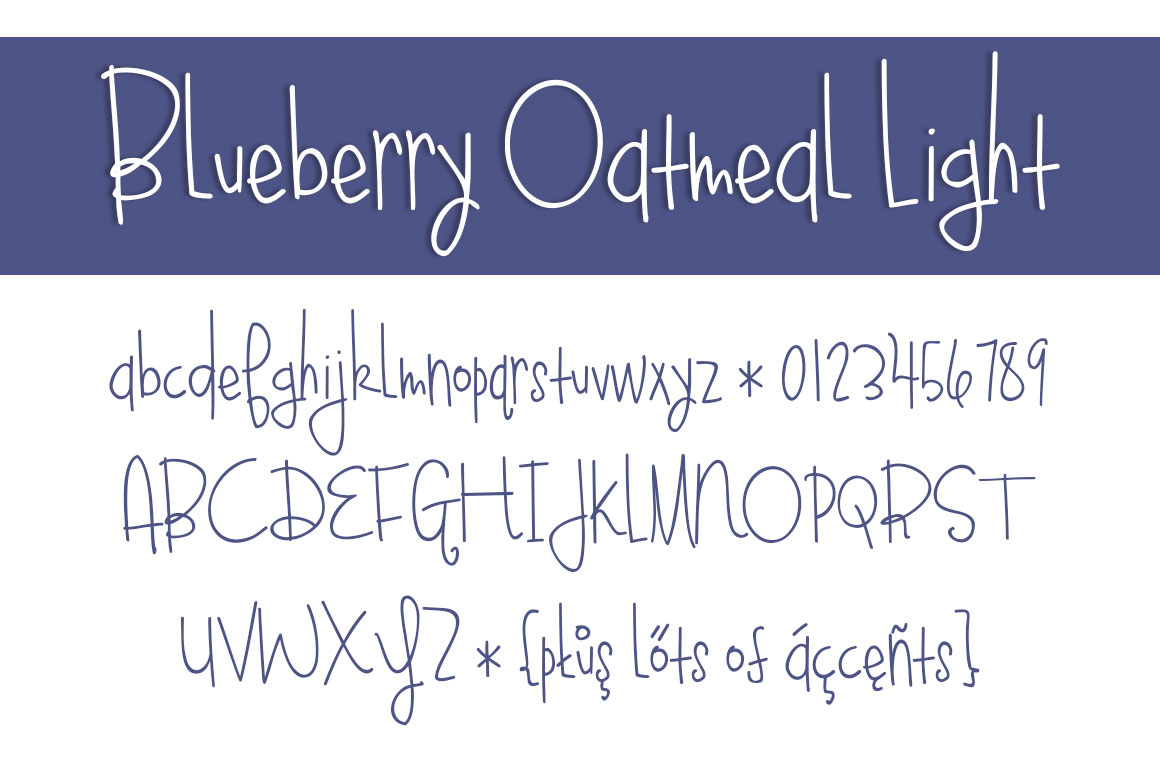 Blueberry Oatmeal Light Font - Preview 1