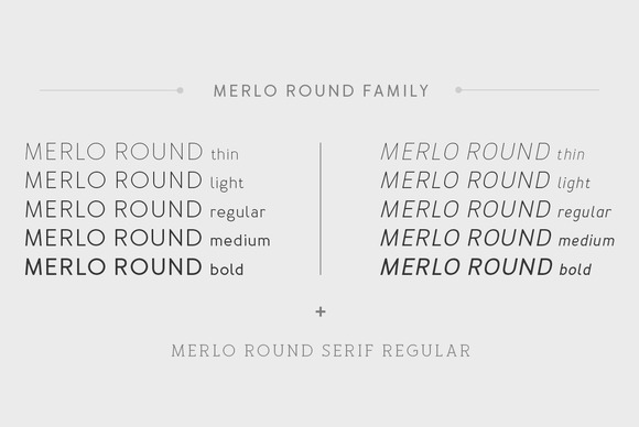Merlo Round Font PNG with transparent background - Preview 1