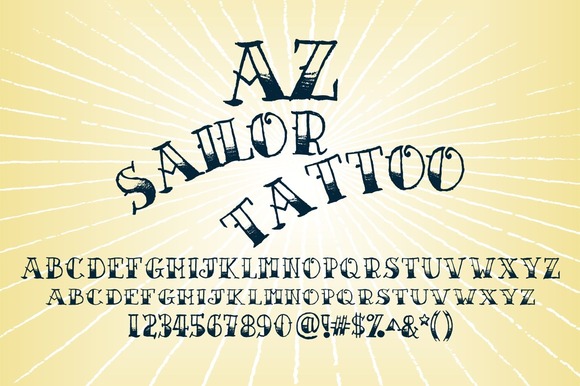 AZ Sailor Tattoo preview: pre-war sailor tattoo font