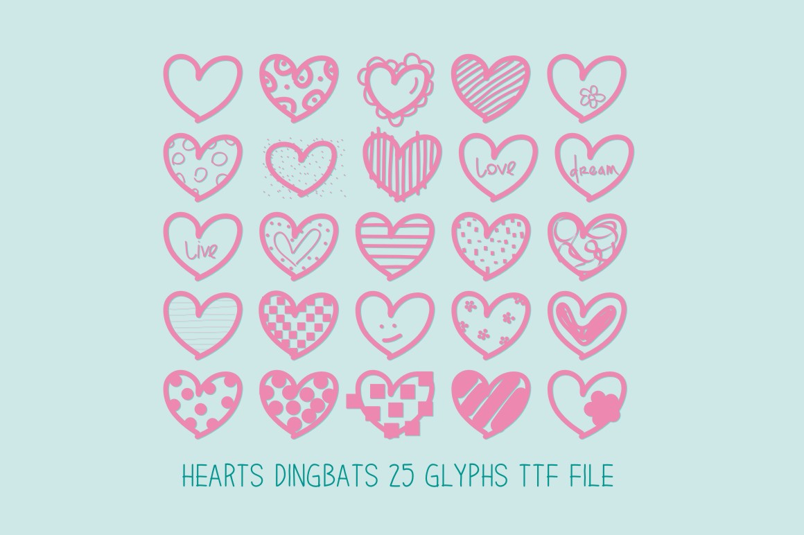 Hearts Dingbats Font - Preview 4