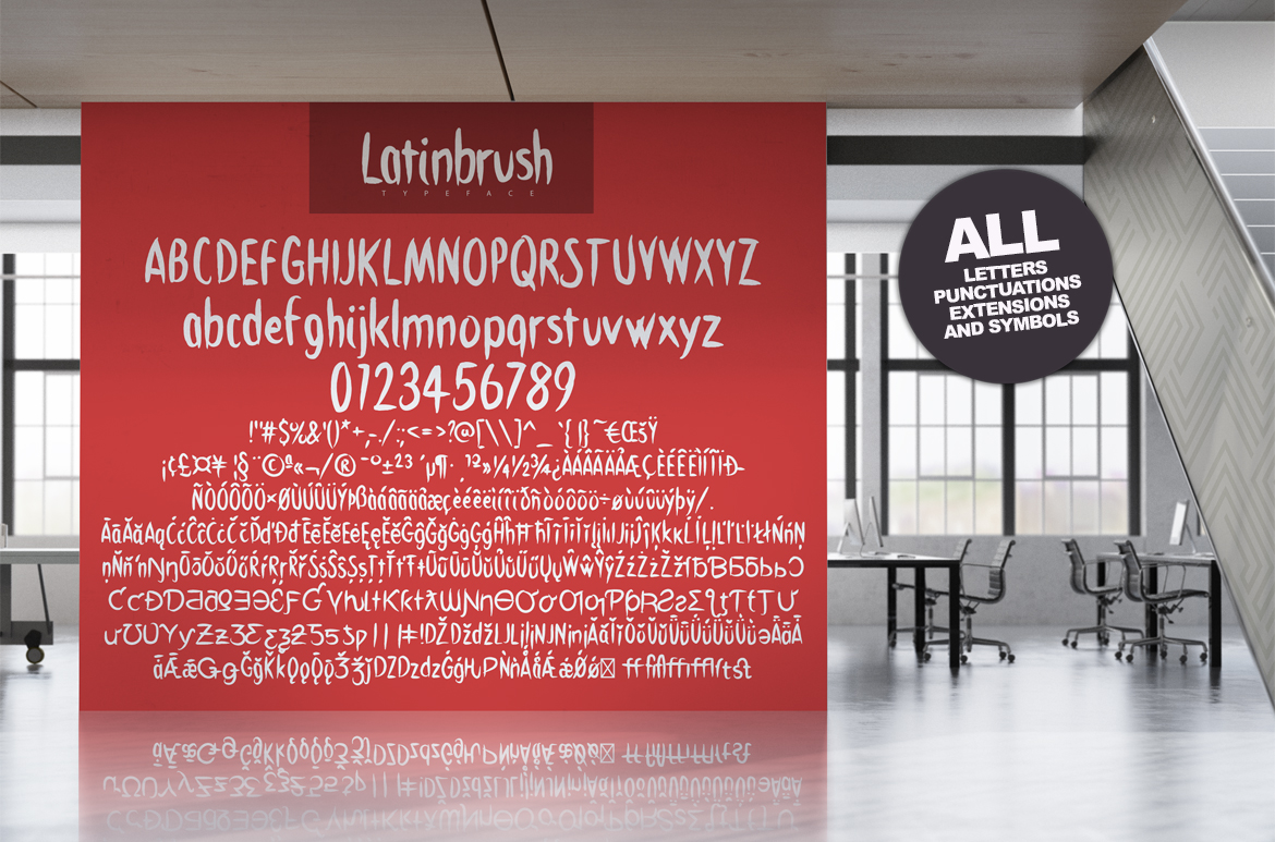 Latinbrush Font PNG with transparent background - Preview 1