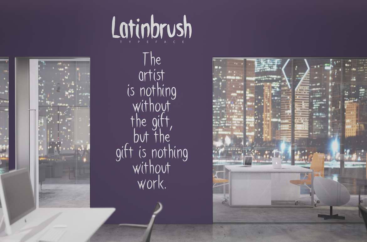 Latinbrush Font PNG with transparent background - Preview 3