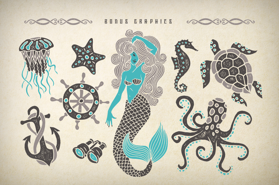 Marine Fairytale Font PNG with transparent background - Preview 2