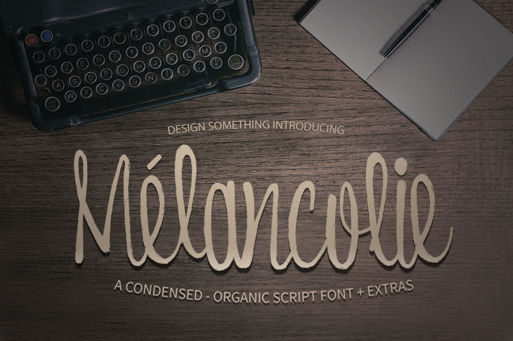 Melancolie preview - condensed handcrafted script font