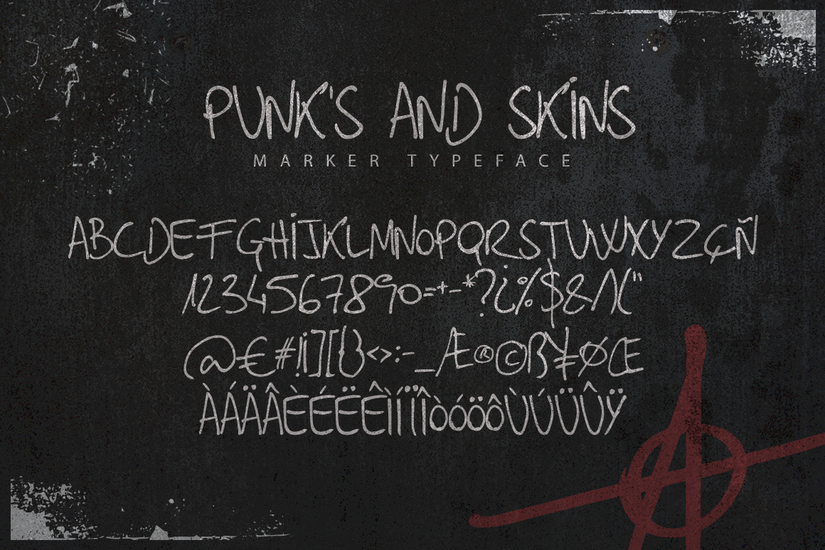 Punks and Skins Font PNG with transparent background - Preview 1
