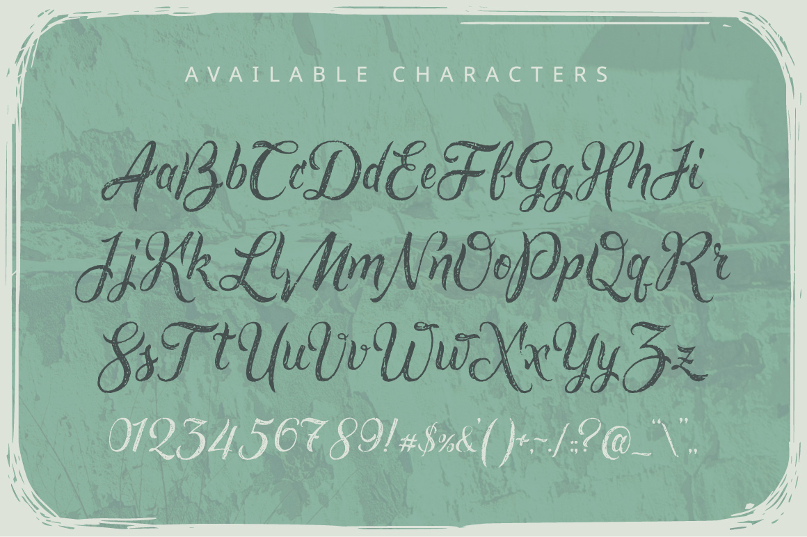 Rusted Brushpen Font PNG with transparent background - Preview 2