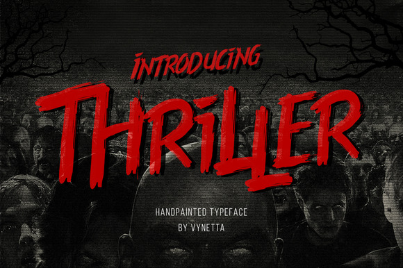 Thriller Font: Hand-Painted Brush Typeface for Scary Designs