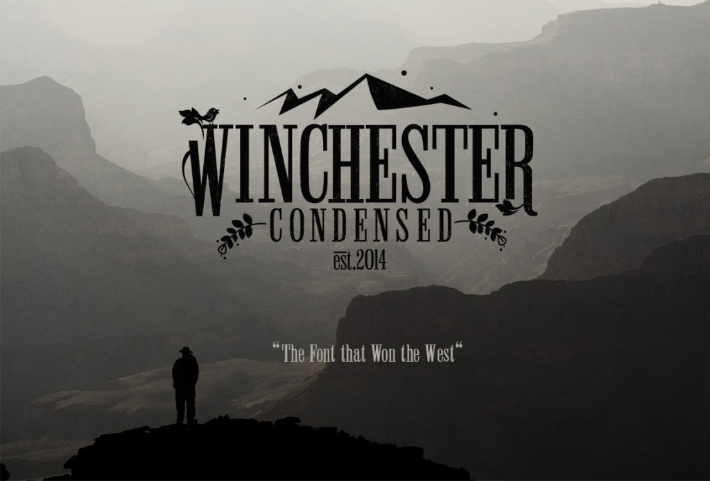 Winchester Condensed preview - handcrafted condensed slab serif with retro texture
