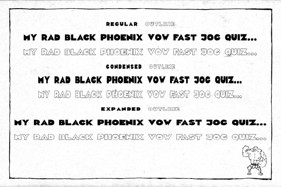 Ponderous Condensed Outline Font PNG with transparent background - Preview 1