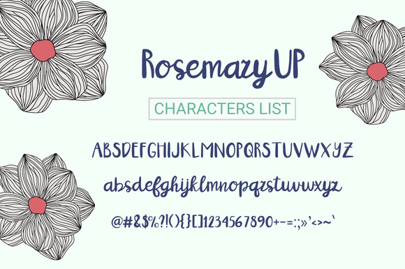 RosemaryUP Font PNG with transparent background - Preview 3