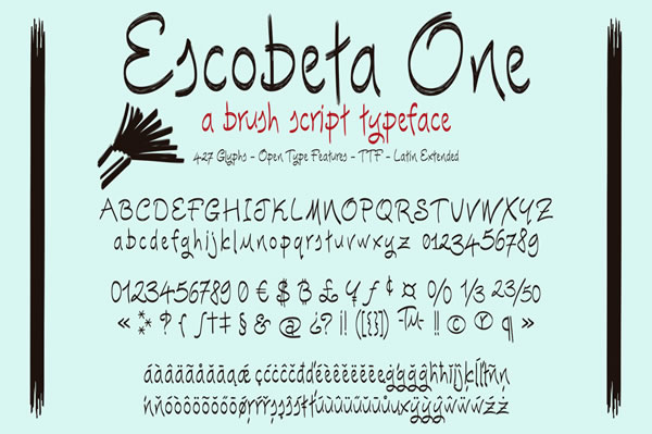 Escobeta One Font PNG with transparent background - Preview 2