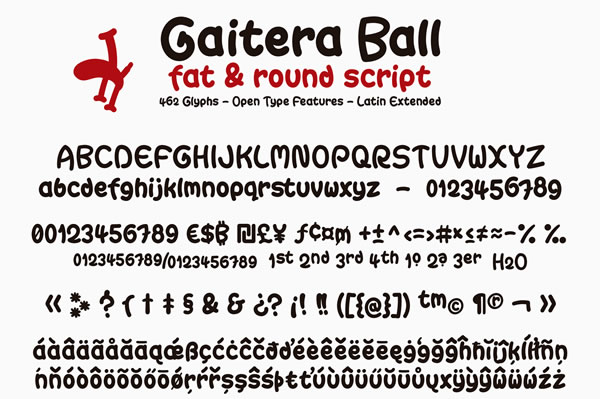 Gaitera Ball Font font preview - 3