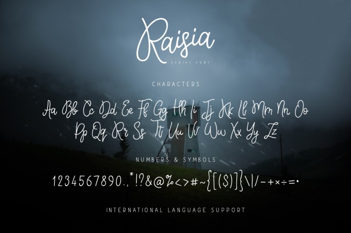 Raisia Font font preview - 5