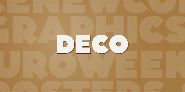 Deco by Good Gravy Type preview — chunky hand-drawn art deco display font