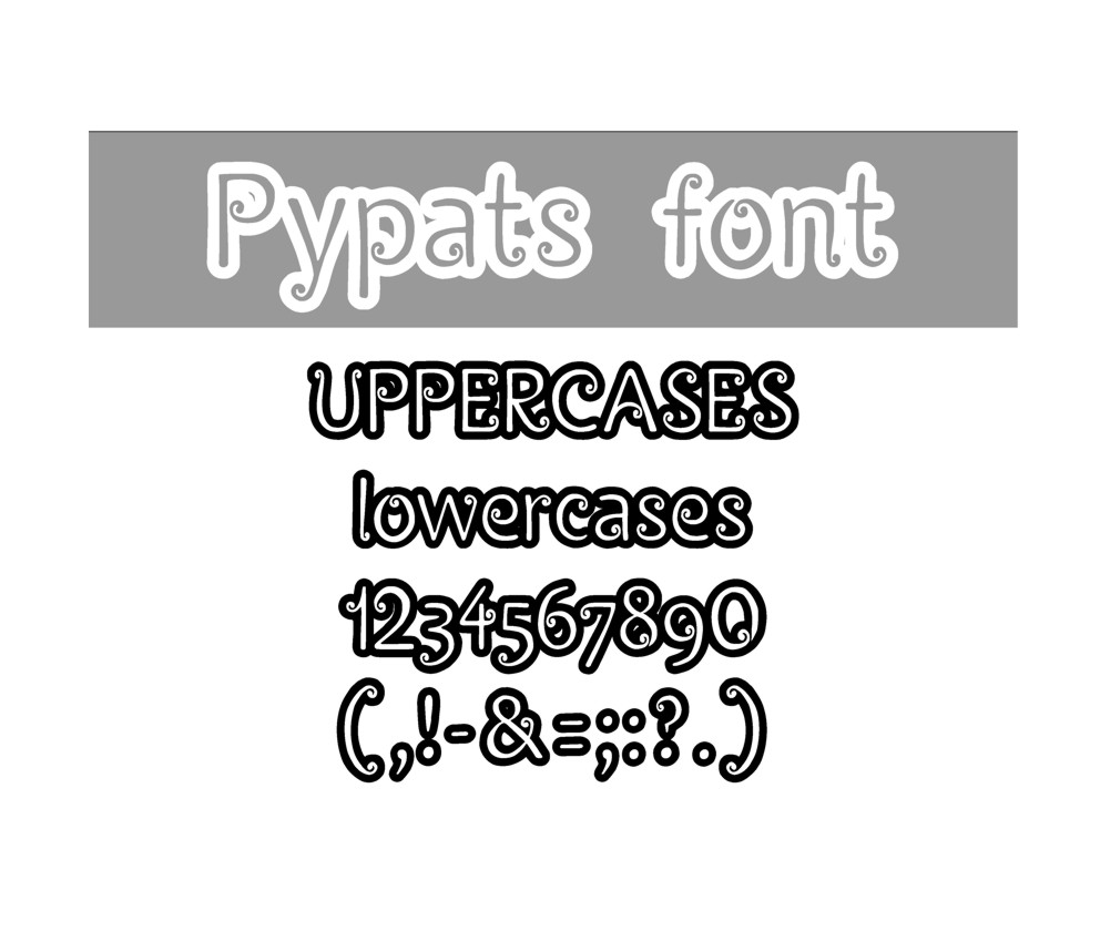 Pypats Font PNG with transparent background - Preview 3