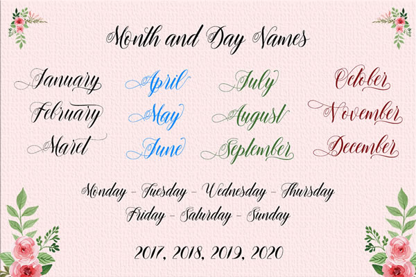 Rosenesya Font PNG with transparent background - Preview 6
