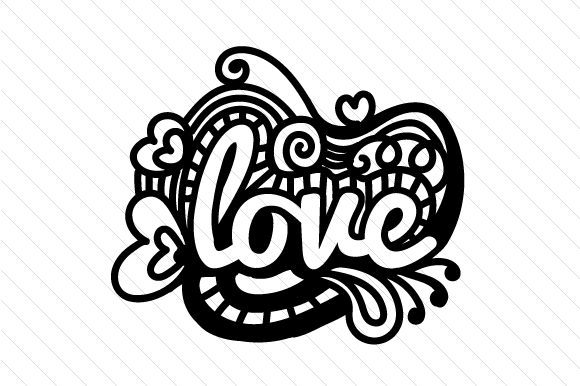 Zentangle Love Zentangle Archivo de Corte de Manualidades Por Creative Fabrica Crafts