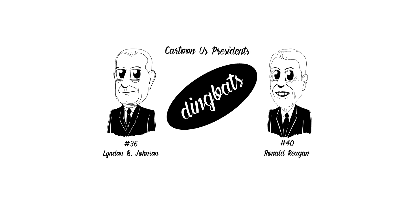 Cartoon US Presidents Dingbats Font PNG with transparent background - Preview 1