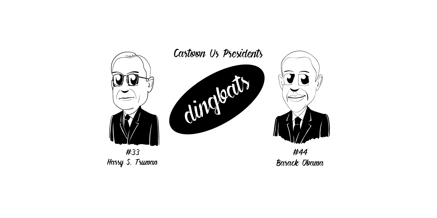 Cartoon US Presidents Dingbats Font PNG with transparent background - Preview 2