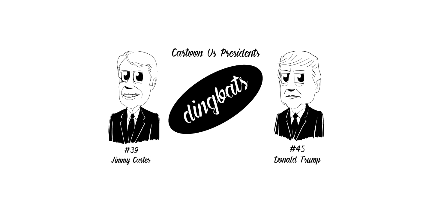 Cartoon US Presidents Dingbats Font PNG with transparent background - Preview 3