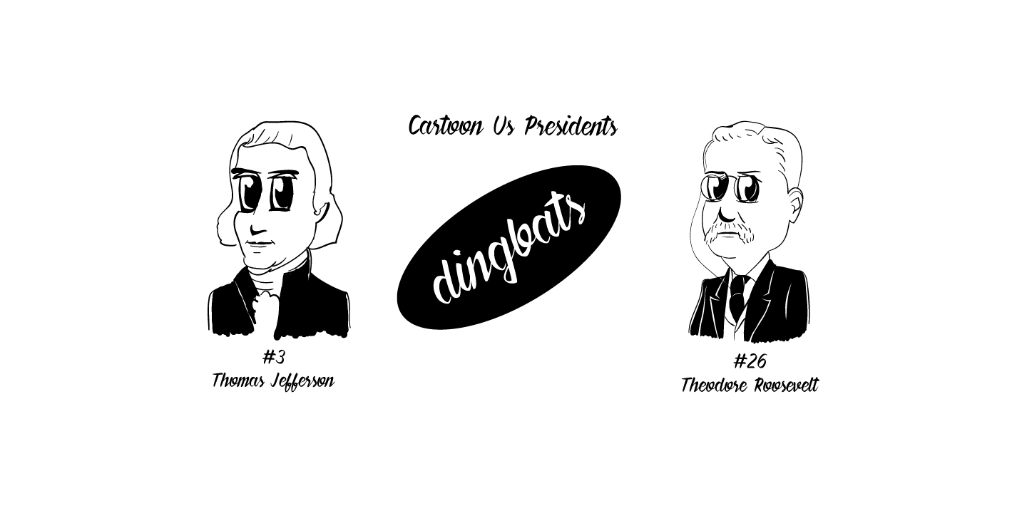 Cartoon US Presidents Dingbats Font - Preview 4