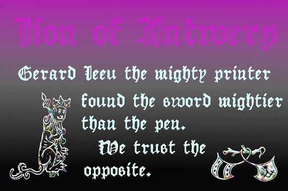 Lion of Antwerp Font PNG with transparent background - Preview 1