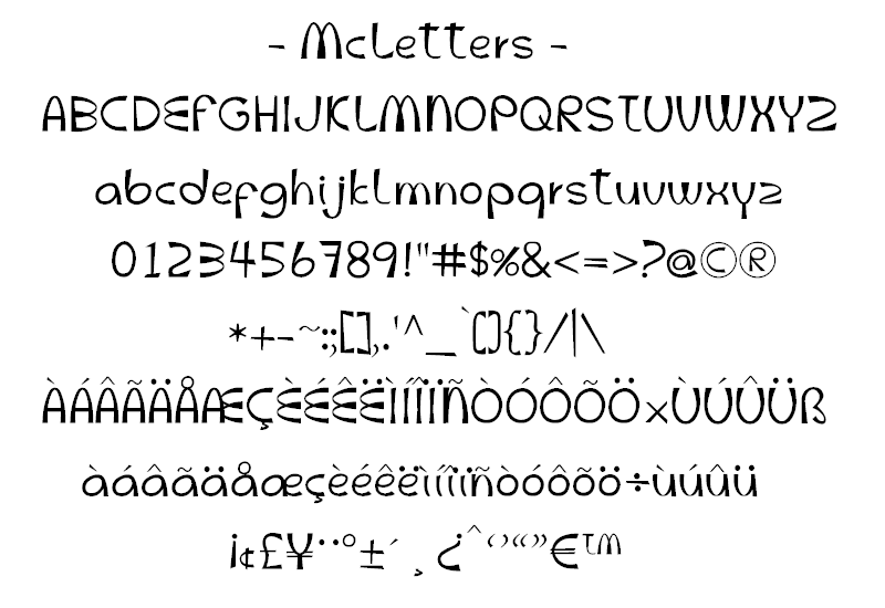 McLetters Font PNG with transparent background - Preview 1