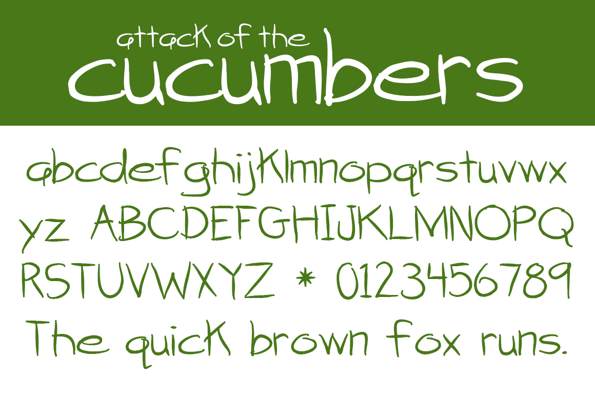 Attack of the Cucumbers Font - Preview 1
