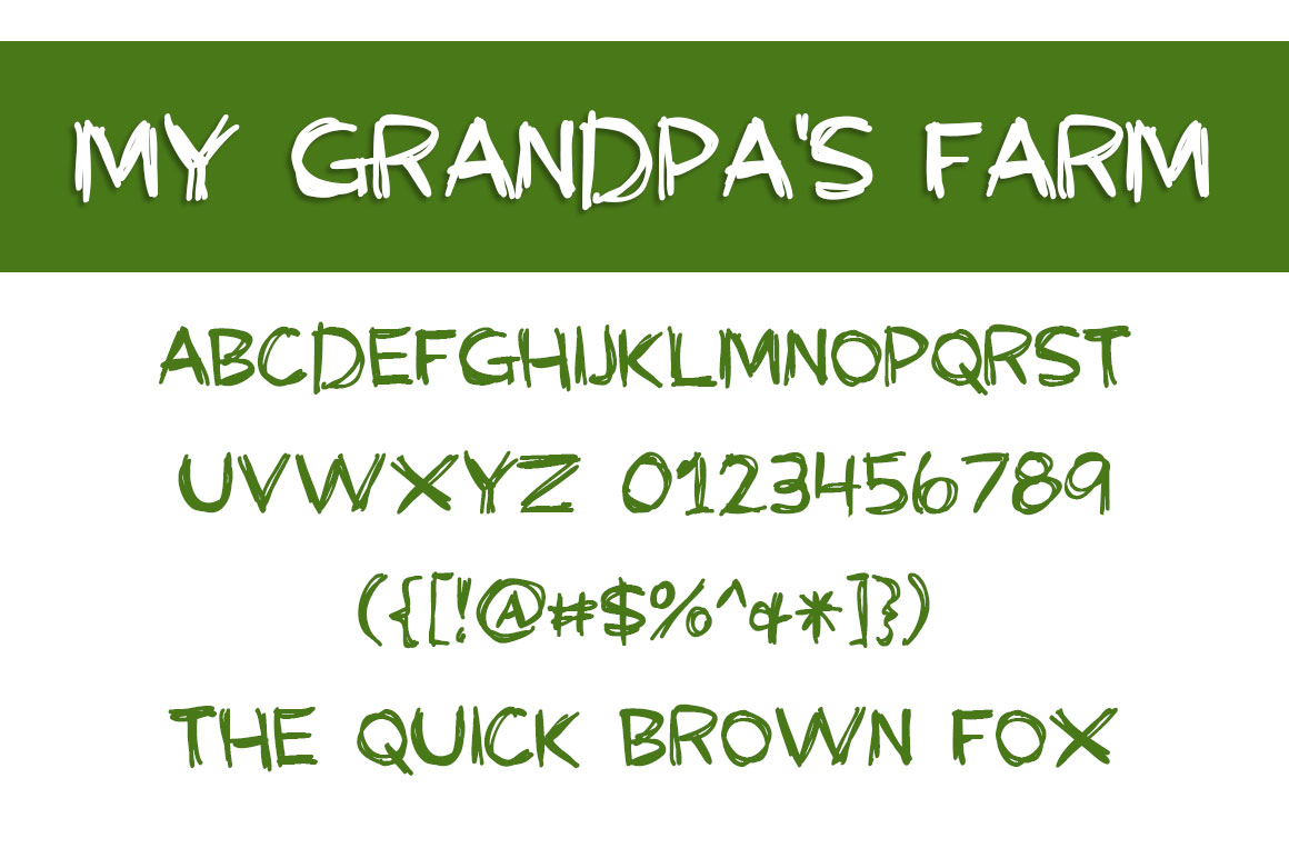 My Grandpa's Farm Font PNG with transparent background - Preview 1