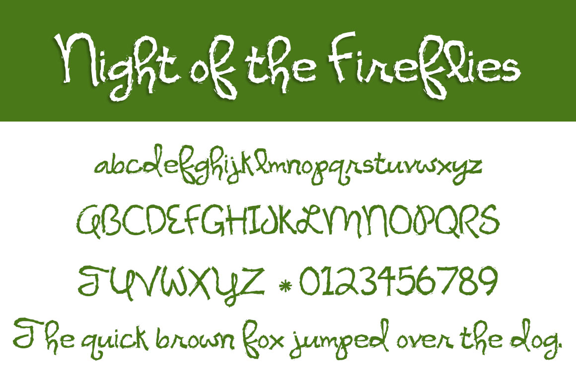 Night of the Fireflies Font PNG with transparent background - Preview 1