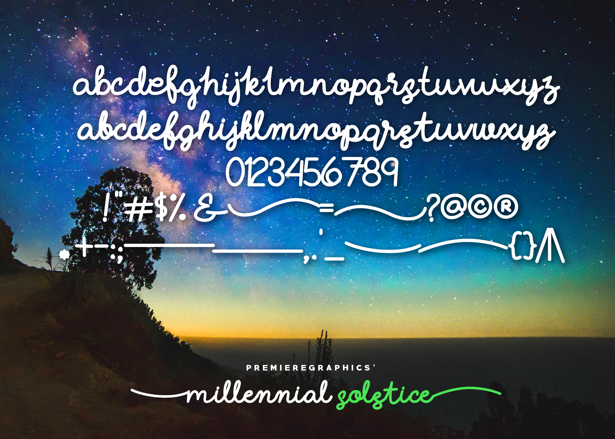 Millennial Solstice Font PNG with transparent background - Preview 2