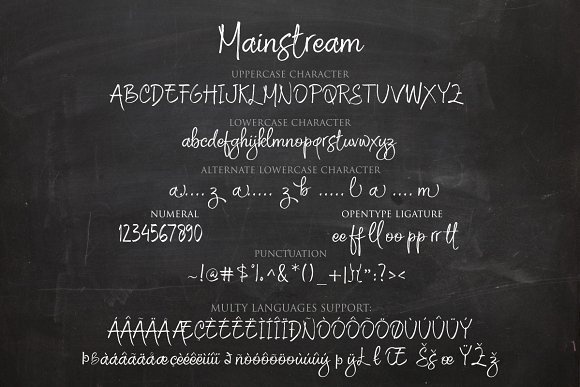 Mainstream Font PNG with transparent background - Preview 1