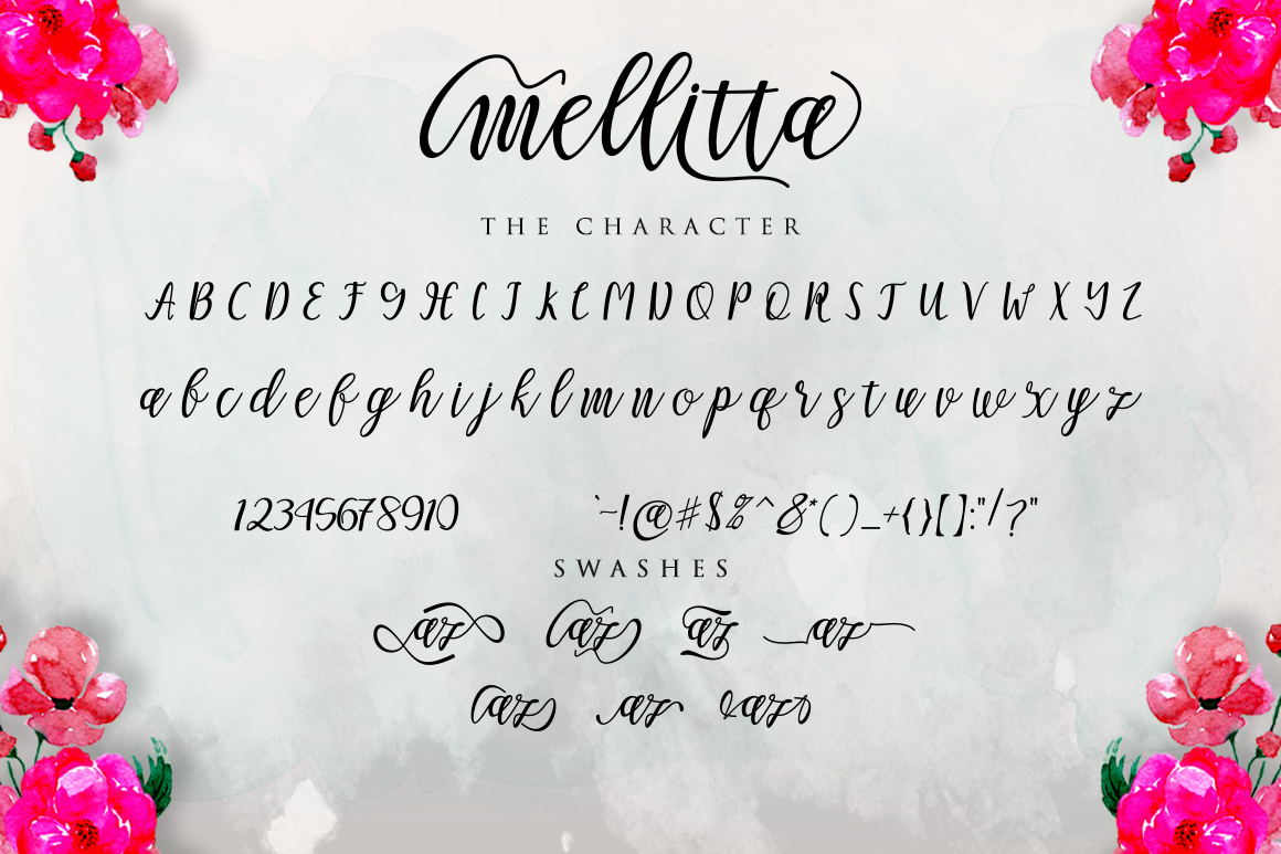 Mellitta Script Font PNG with transparent background - Preview 1