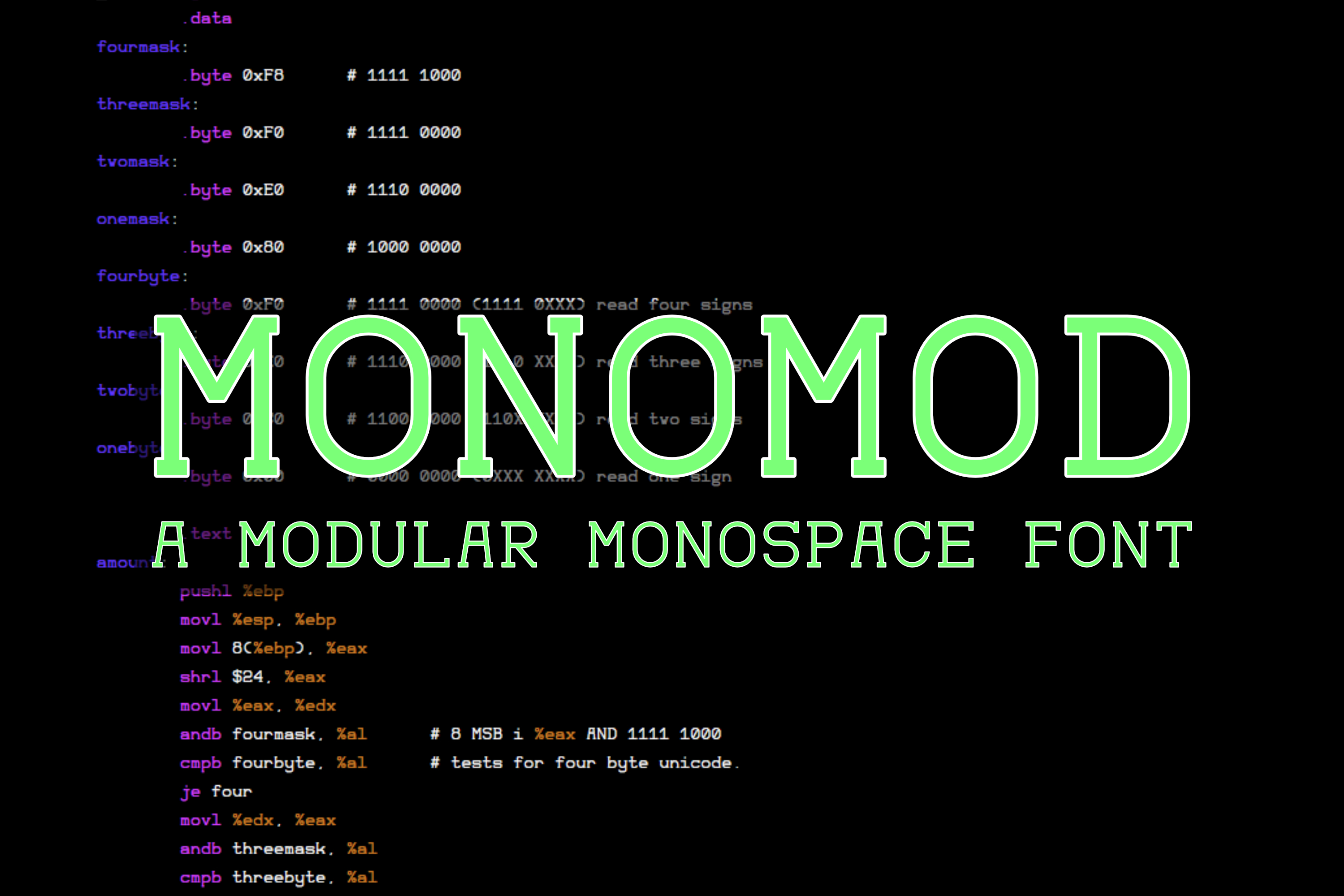 Monomod Font by thorchristopherarisland preview