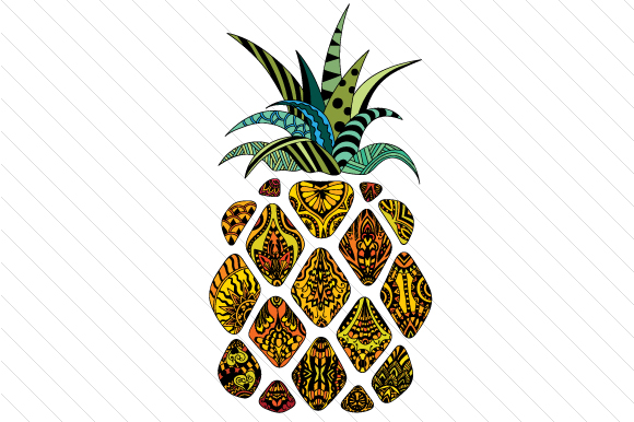 Pineapple Zentangle Craft Cut File By Creative Fabrica Crafts