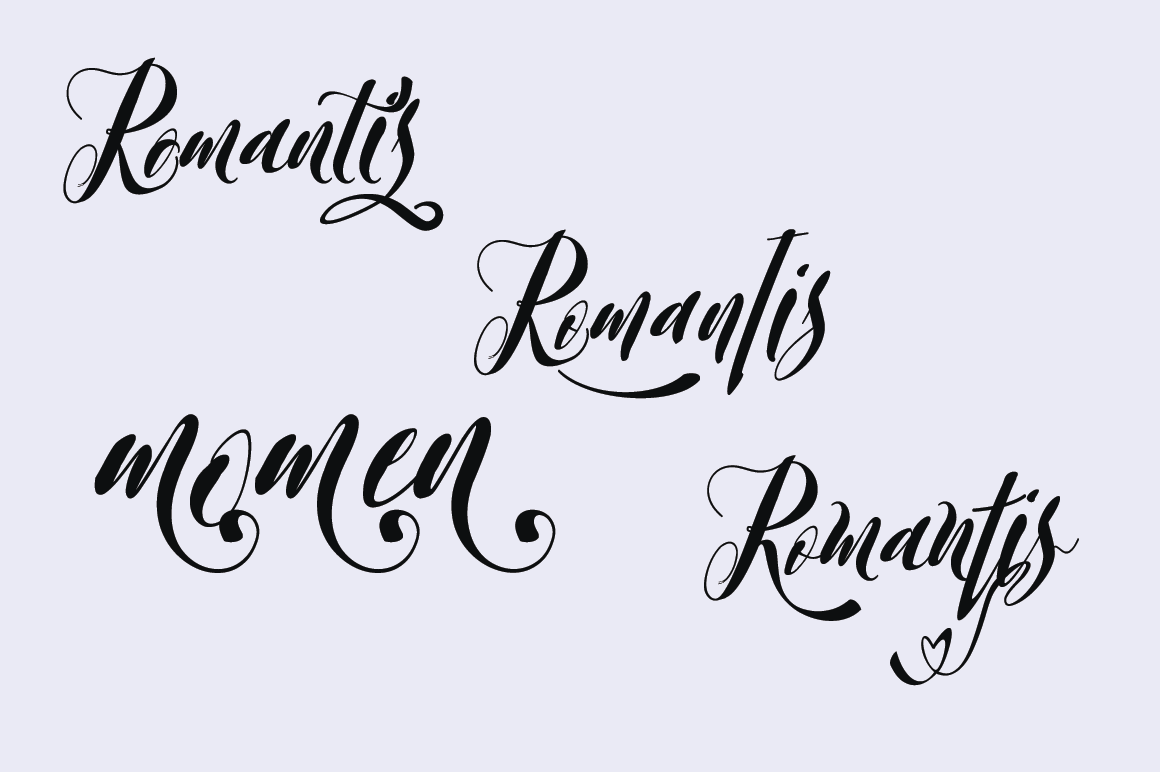 Romantis Momen Font PNG with transparent background - Preview 4