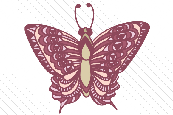 Zentangle Butterfly Zentangle Archivo de Corte de Manualidades Por Creative Fabrica Crafts