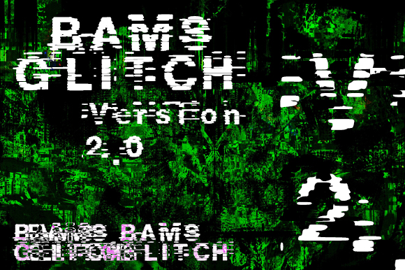 Bams Glitch V2 Font PNG with transparent background - Preview 1