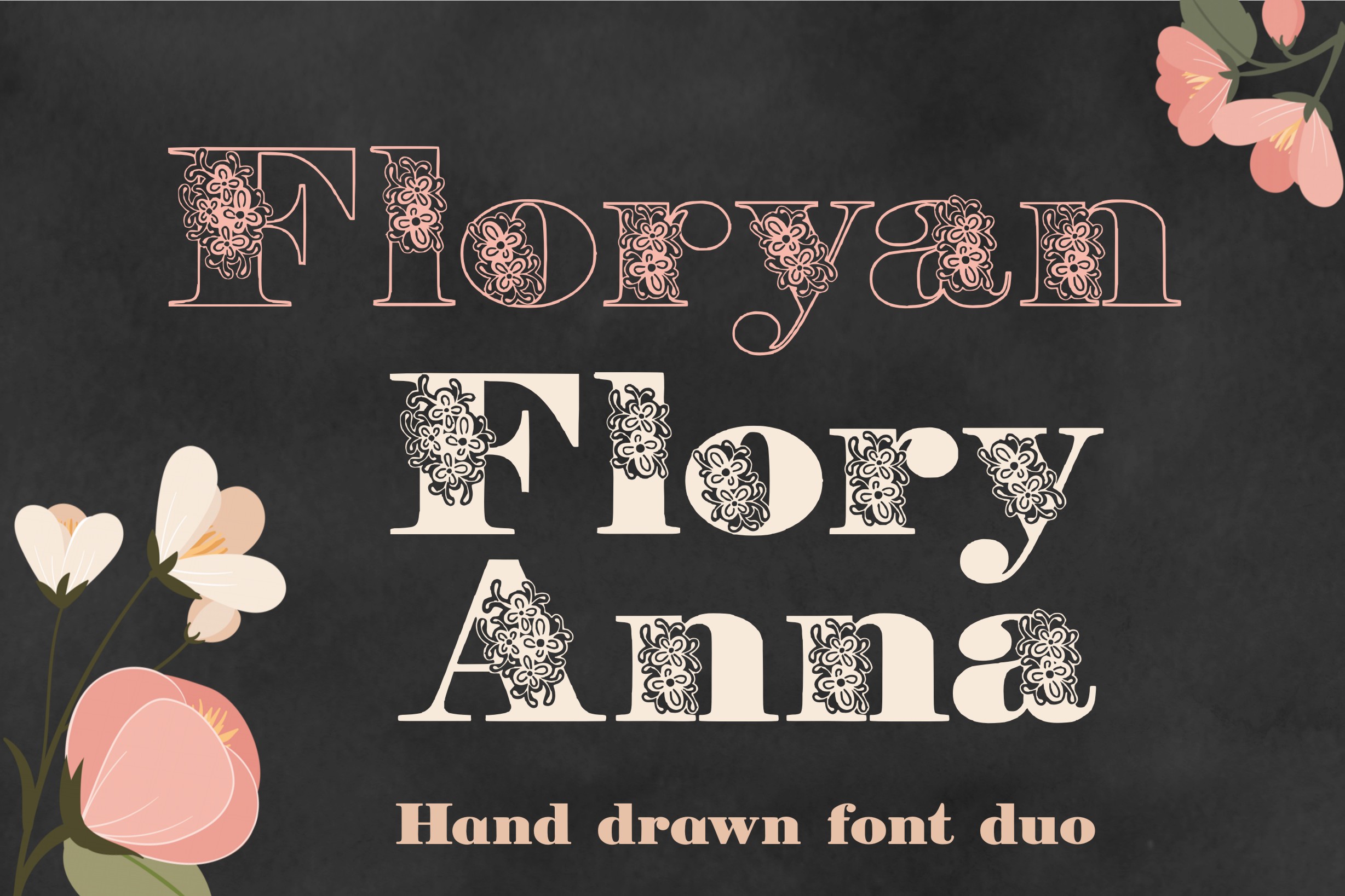 Floryan & FloryAnna Font PNG with transparent background - Preview 1