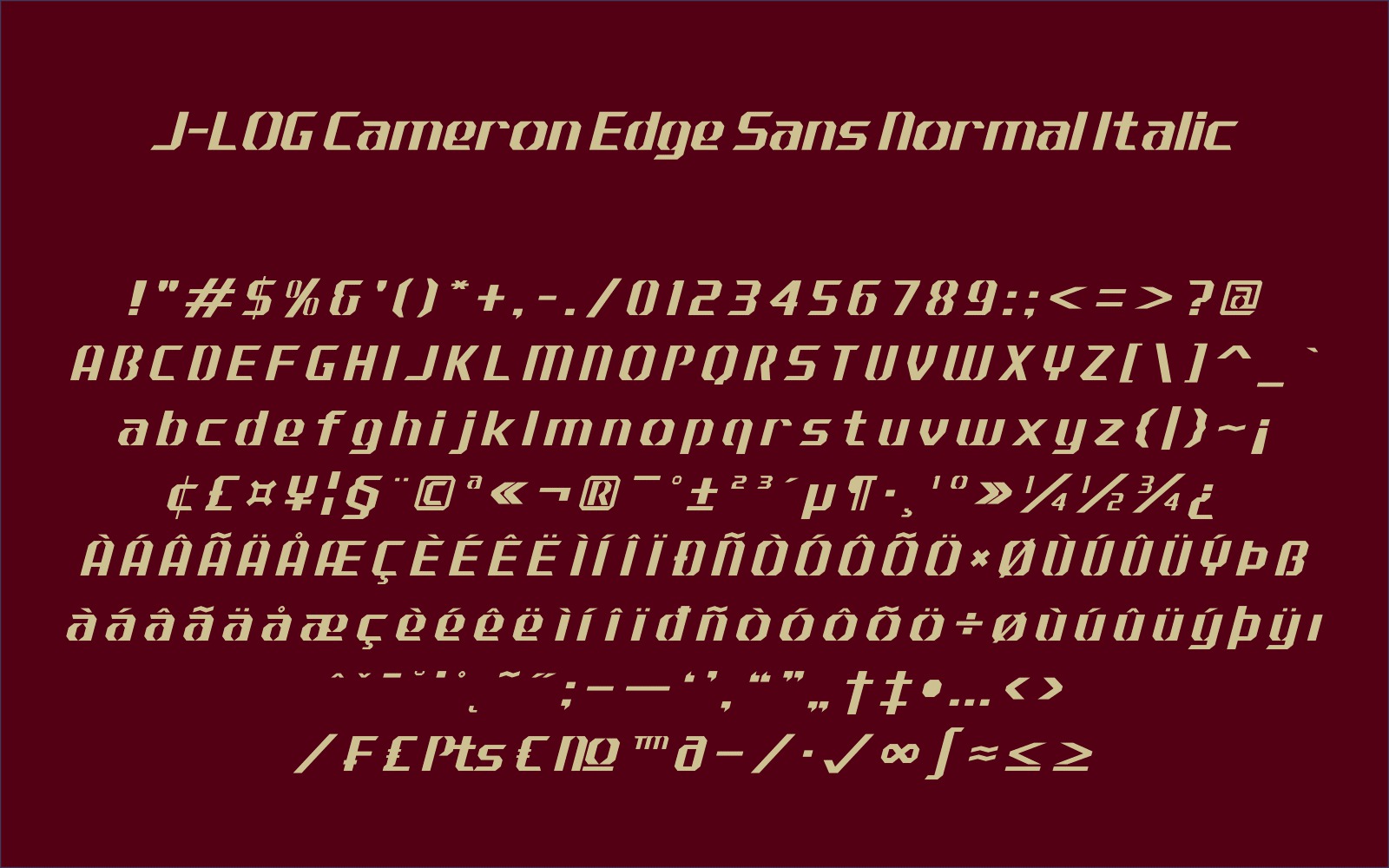 J-LOG Cameron Edge Font PNG with transparent background - Preview 2