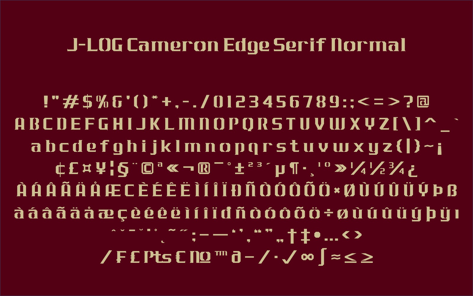 J-LOG Cameron Edge Font PNG with transparent background - Preview 5