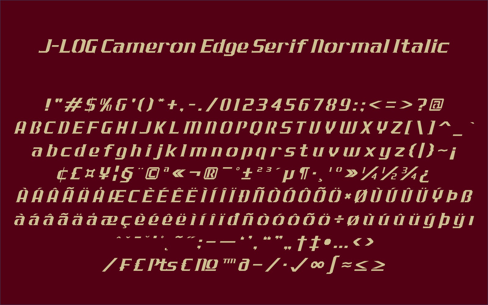 J-LOG Cameron Edge Font PNG with transparent background - Preview 6