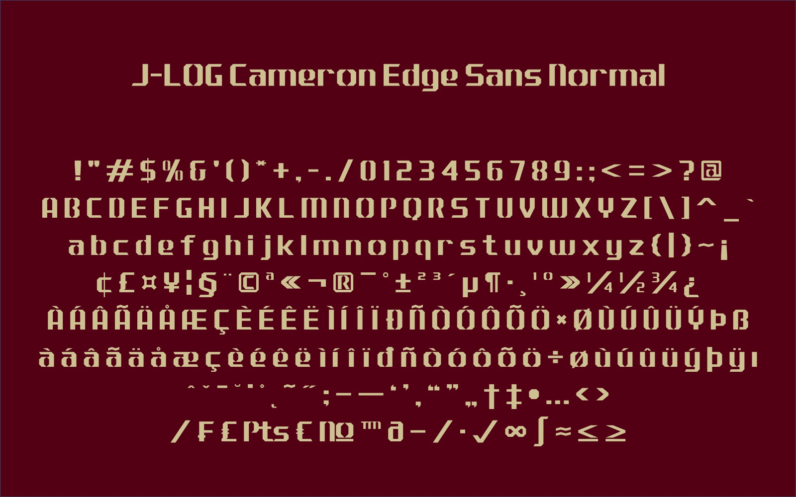 J-LOG Cameron Edge Font PNG with transparent background - Preview 1