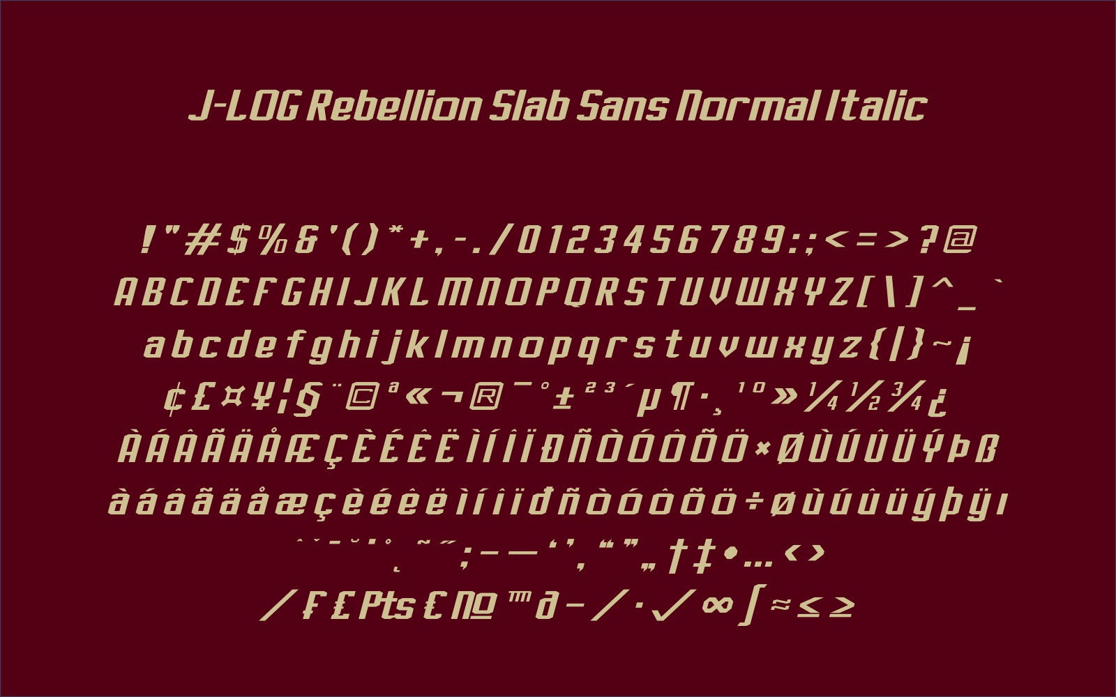 J-LOG Rebellion Slab Font - Preview 2