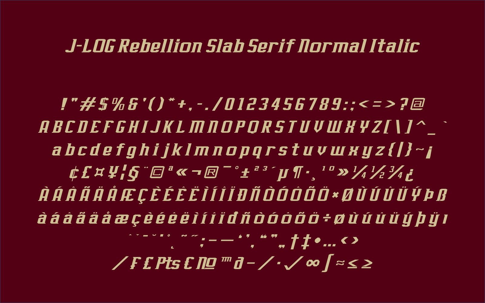 J-LOG Rebellion Slab Font - Preview 6