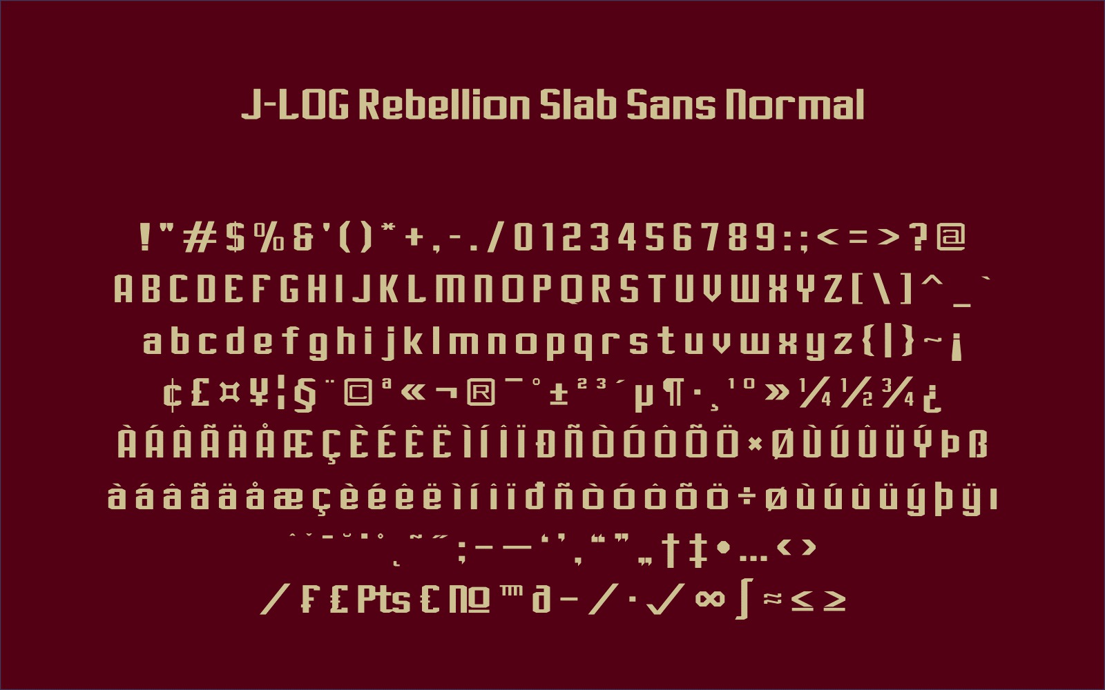 J-LOG Rebellion Slab Font - Preview 1